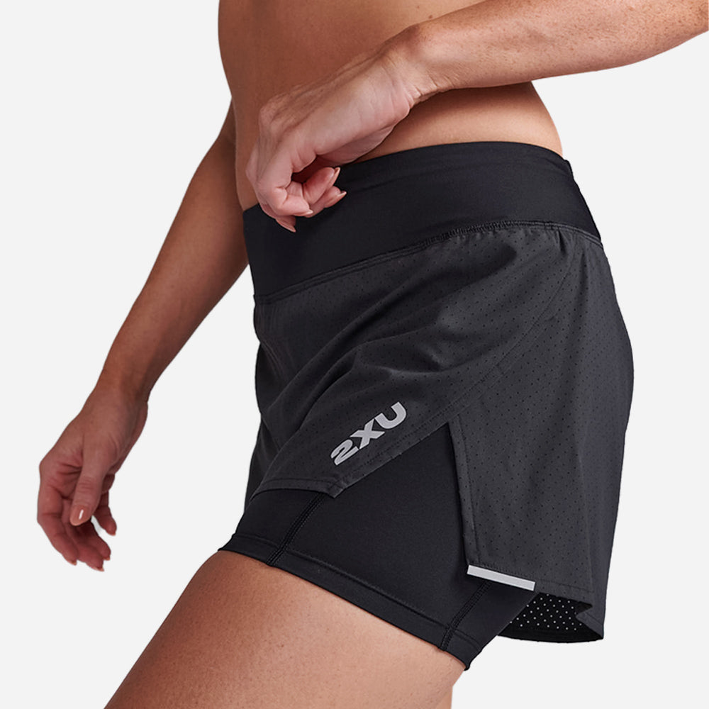 Quần Ngắn Nữ 2XU Aero 2-In-1 4 Inch - Đen - Supersports Vietnam