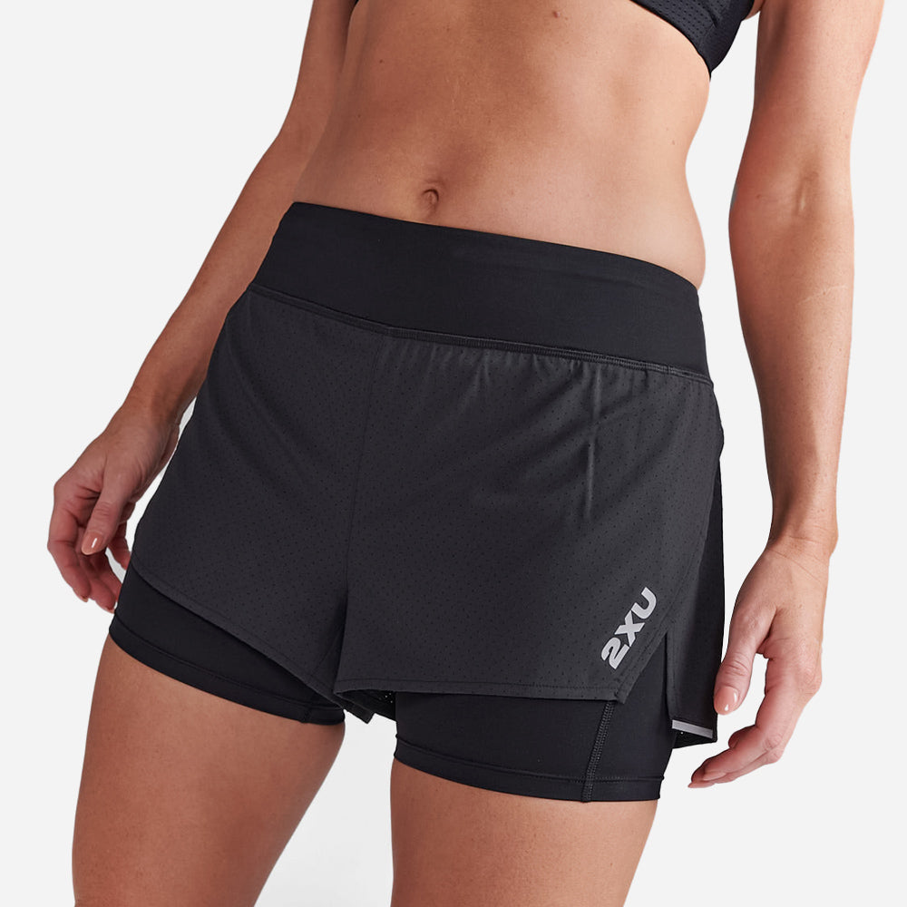 Quần Ngắn Nữ 2XU Aero 2-In-1 4 Inch - Đen - Supersports Vietnam