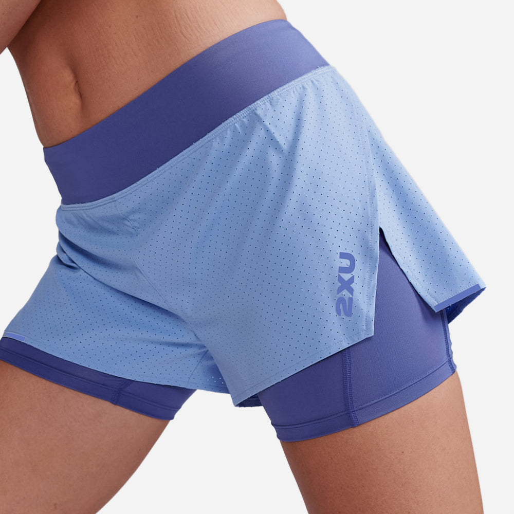 Quần Ngắn Nữ 2XU Aero 2-In-1 4 Inch - Xanh Dương - Supersports Vietnam