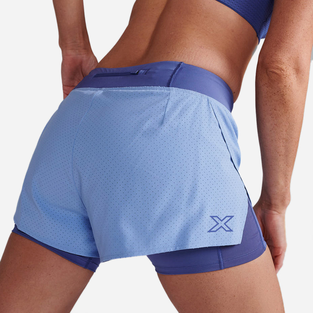 Quần Ngắn Nữ 2XU Aero 2-In-1 4 Inch - Xanh Dương - Supersports Vietnam