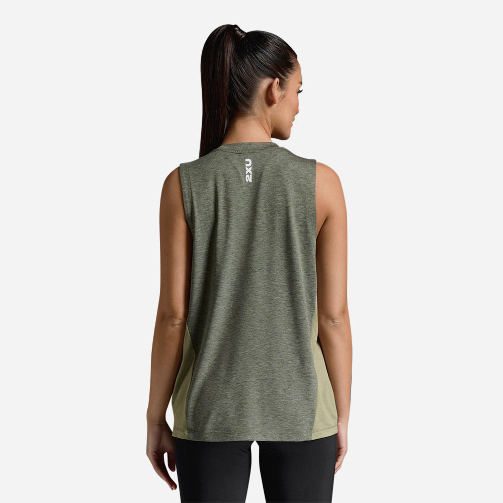 Áo Ba Lỗ Nữ 2XU Motion Sport Mesh - Xanh Quân Đội - Supersports Vietnam