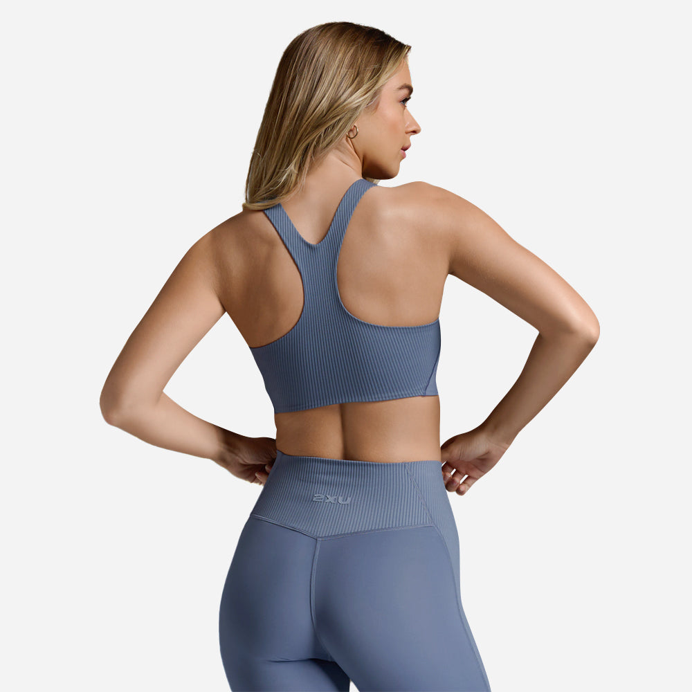 Áo Bra Nữ 2XU Ribbed Longline - Xanh Dương - Supersports Vietnam