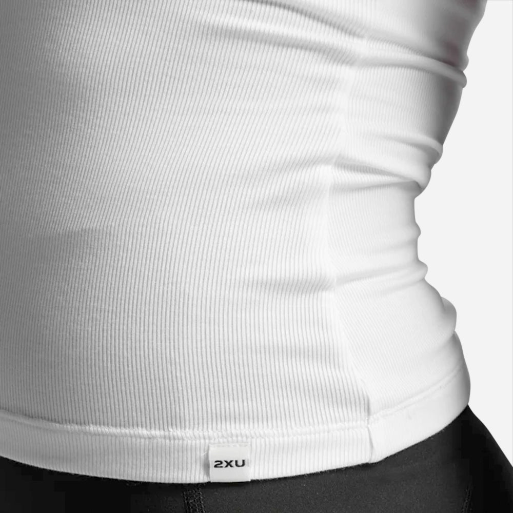 Áo Ba Lỗ Nữ 2XU Fluid Ribbed - Trắng - Supersports Vietnam