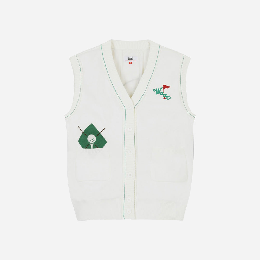 Áo Khoác Nữ Waac Club Embroidery Sleeveless Cardigan - Trắng - Supersports Vietnam
