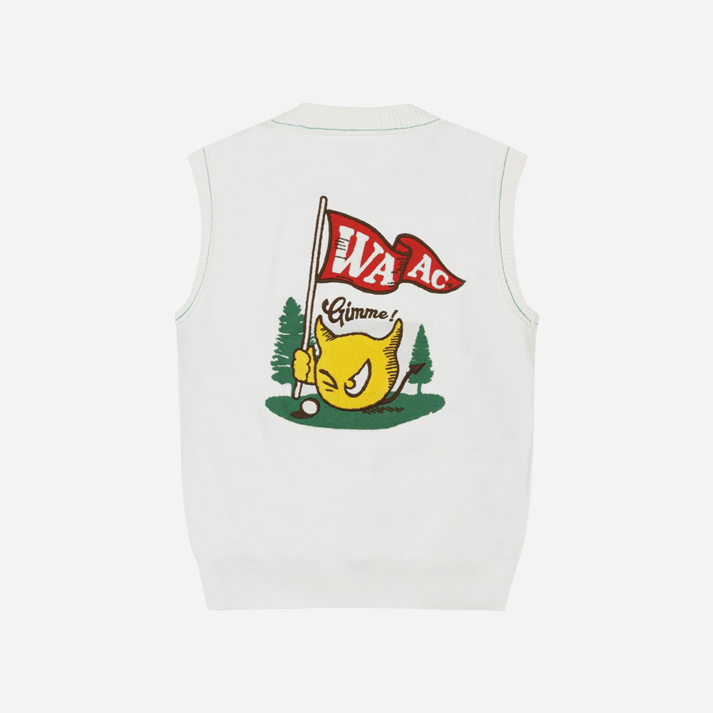 Áo Khoác Nữ Waac Club Embroidery Sleeveless Cardigan - Trắng - Supersports Vietnam