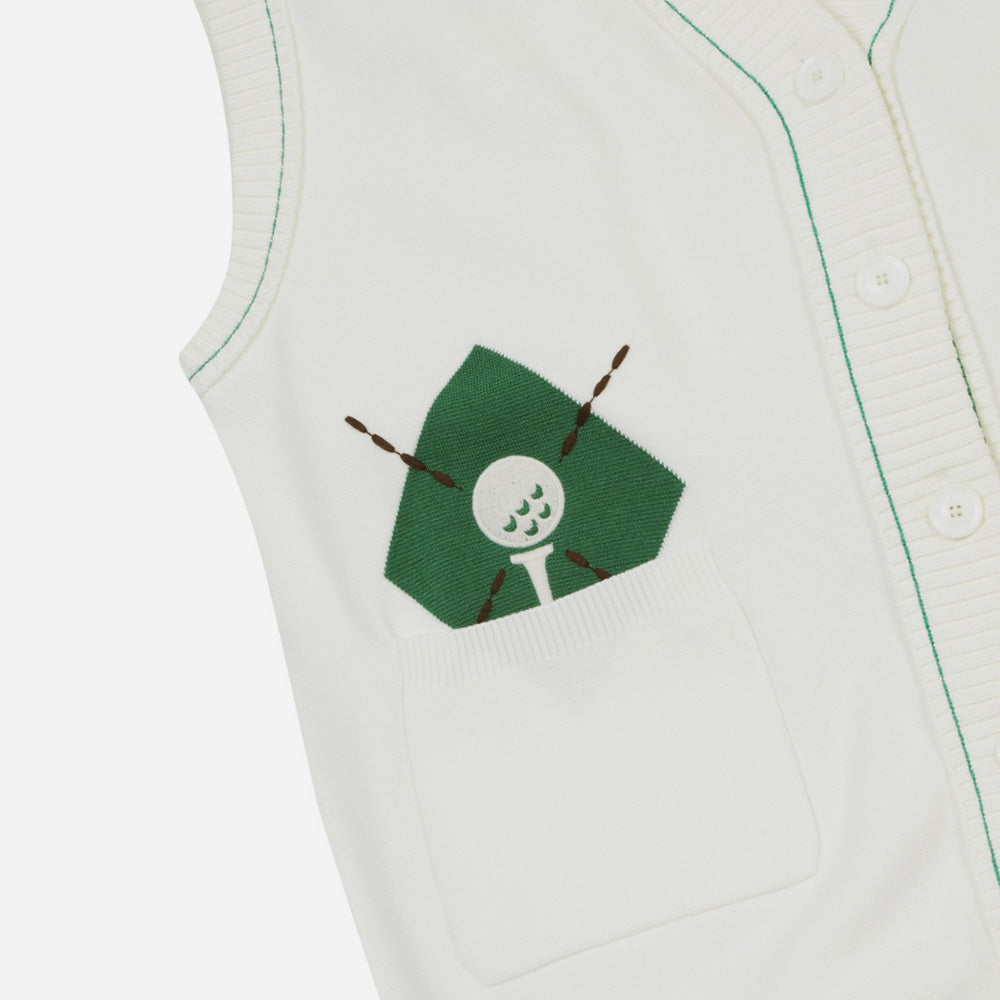 Áo Khoác Nữ Waac Club Embroidery Sleeveless Cardigan - Trắng - Supersports Vietnam