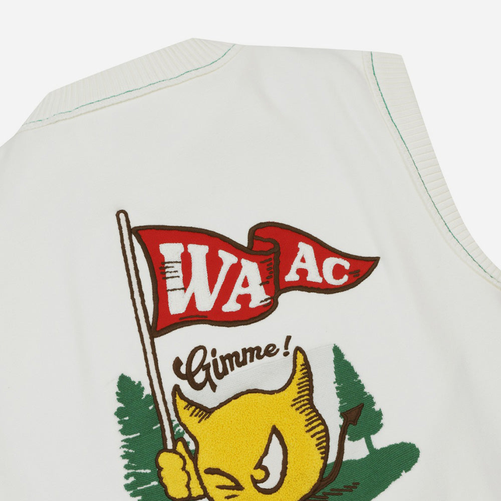 Áo Khoác Nữ Waac Club Embroidery Sleeveless Cardigan - Trắng - Supersports Vietnam