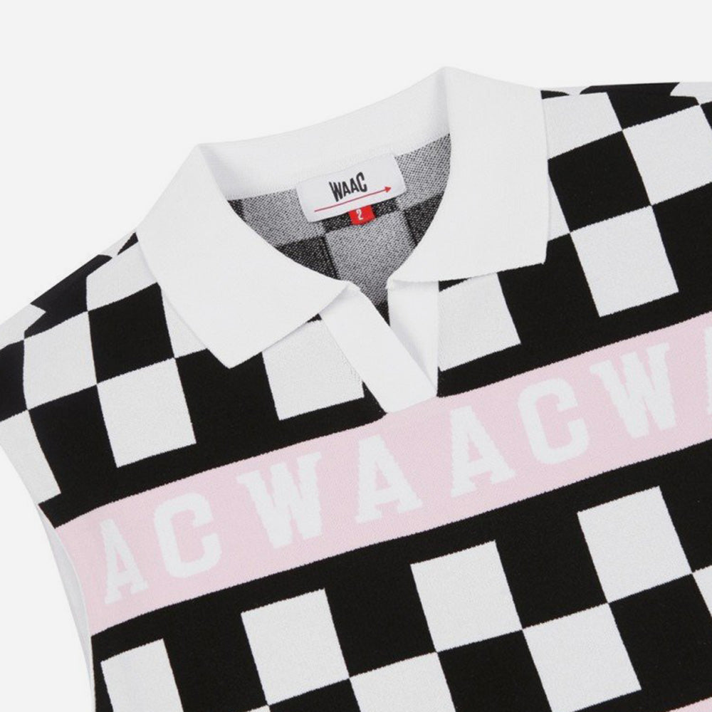 Áo Golf Tay Ngắn Nữ Waac Checker Knit - Đen - Supersports Vietnam