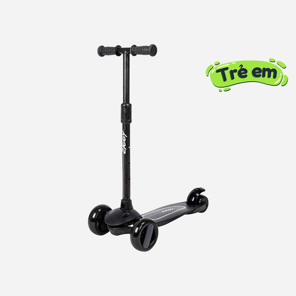 Xe Trượt 3 Bánh Trẻ Em Spartan Ziggy 3-Wheel Tilt Scooter W/Led Light - Black - Supersports Vietnam