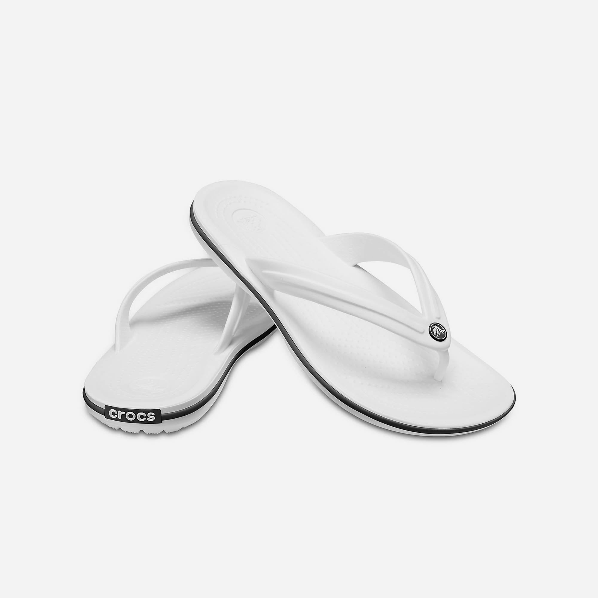 Dép Xỏ Ngón Unisex Crocs Crocband - Trắng - Supersports Vietnam