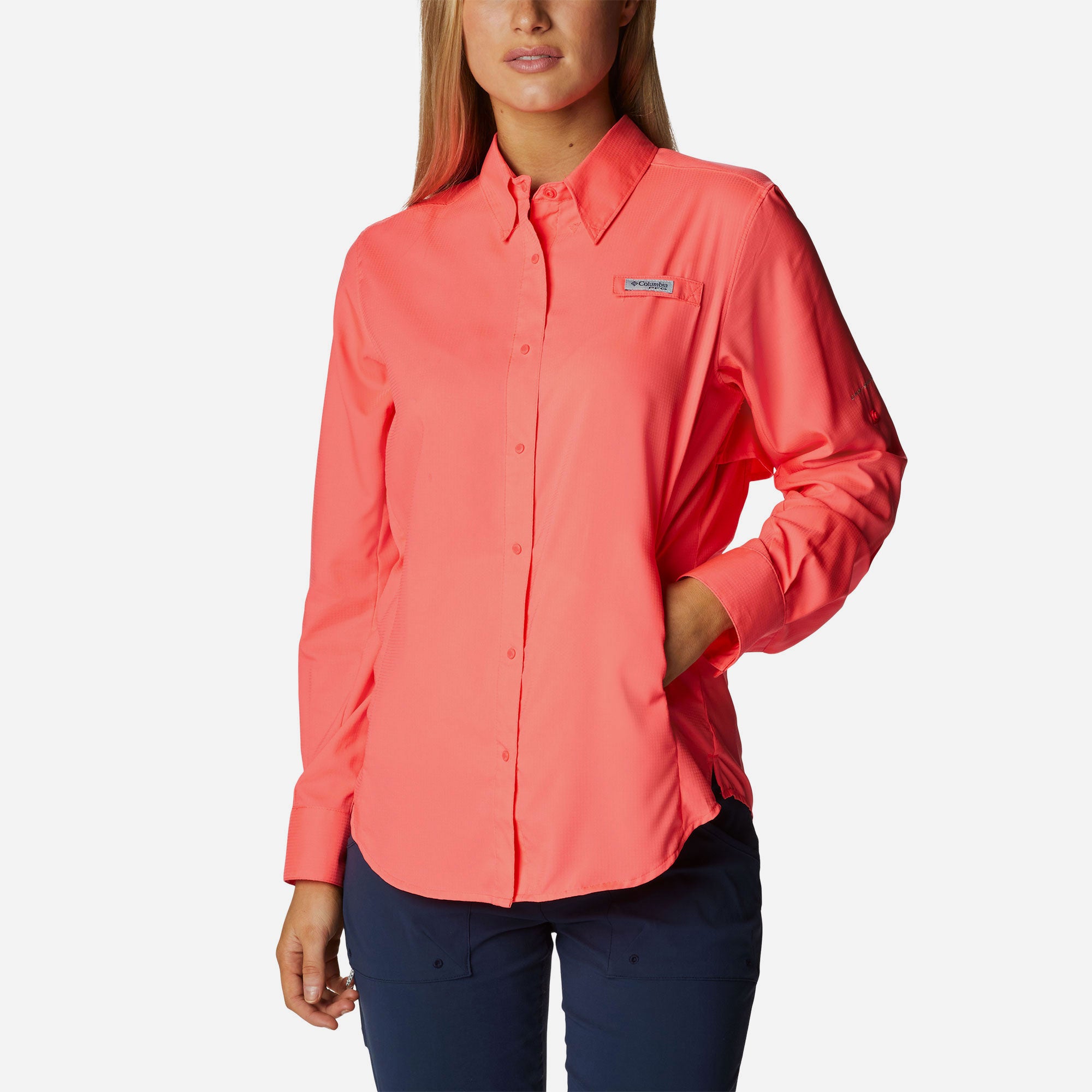 Áo Sơ Mi Dài Tay Chống Nắng Nữ Columbia Womens Tamiami™ II - Cam San Hô - Supersports Vietnam