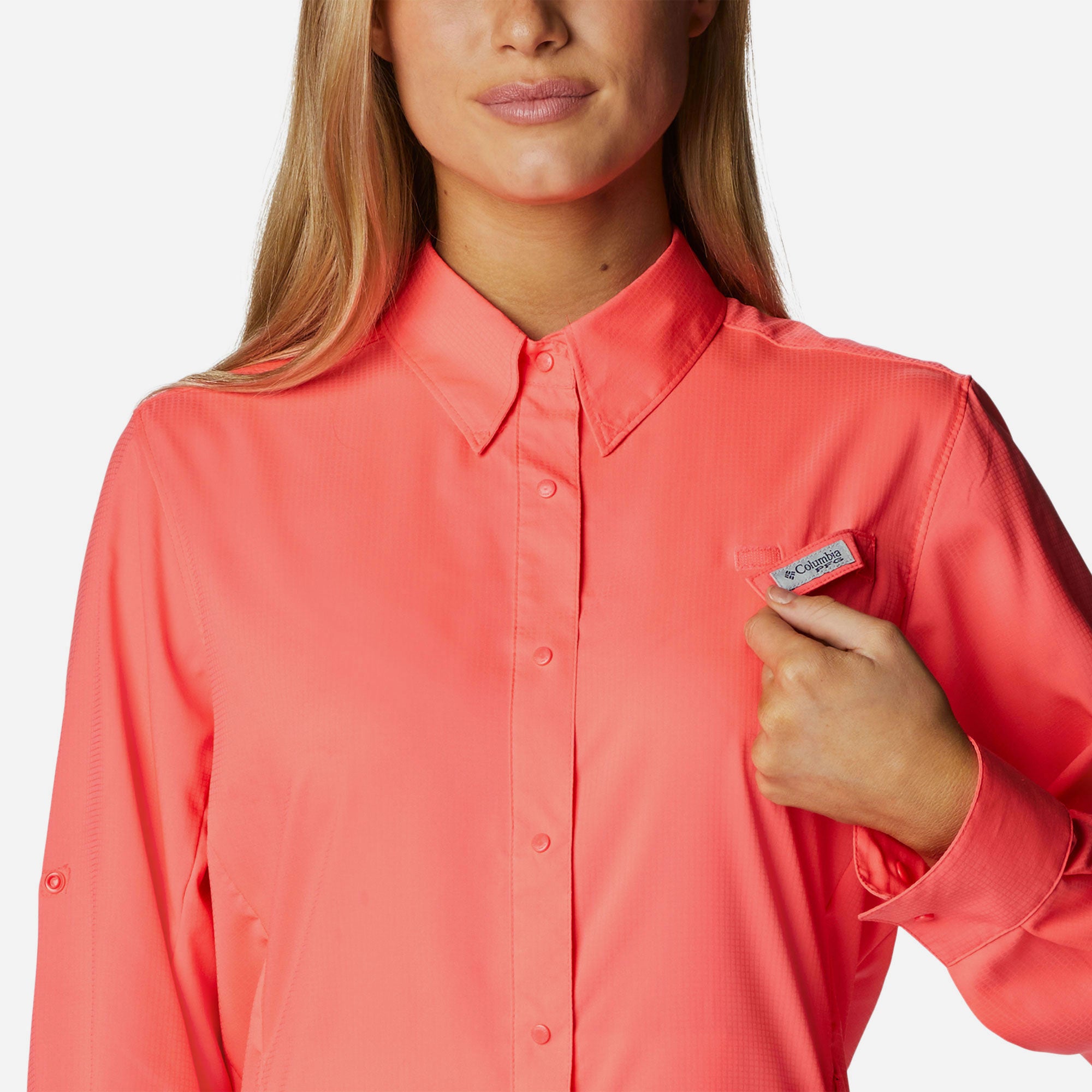 Áo Sơ Mi Dài Tay Chống Nắng Nữ Columbia Womens Tamiami™ II - Cam San Hô - Supersports Vietnam