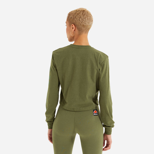 Áo Nỉ Nữ Ellesse Taner Crop Khaki - Xanh Quân Đội