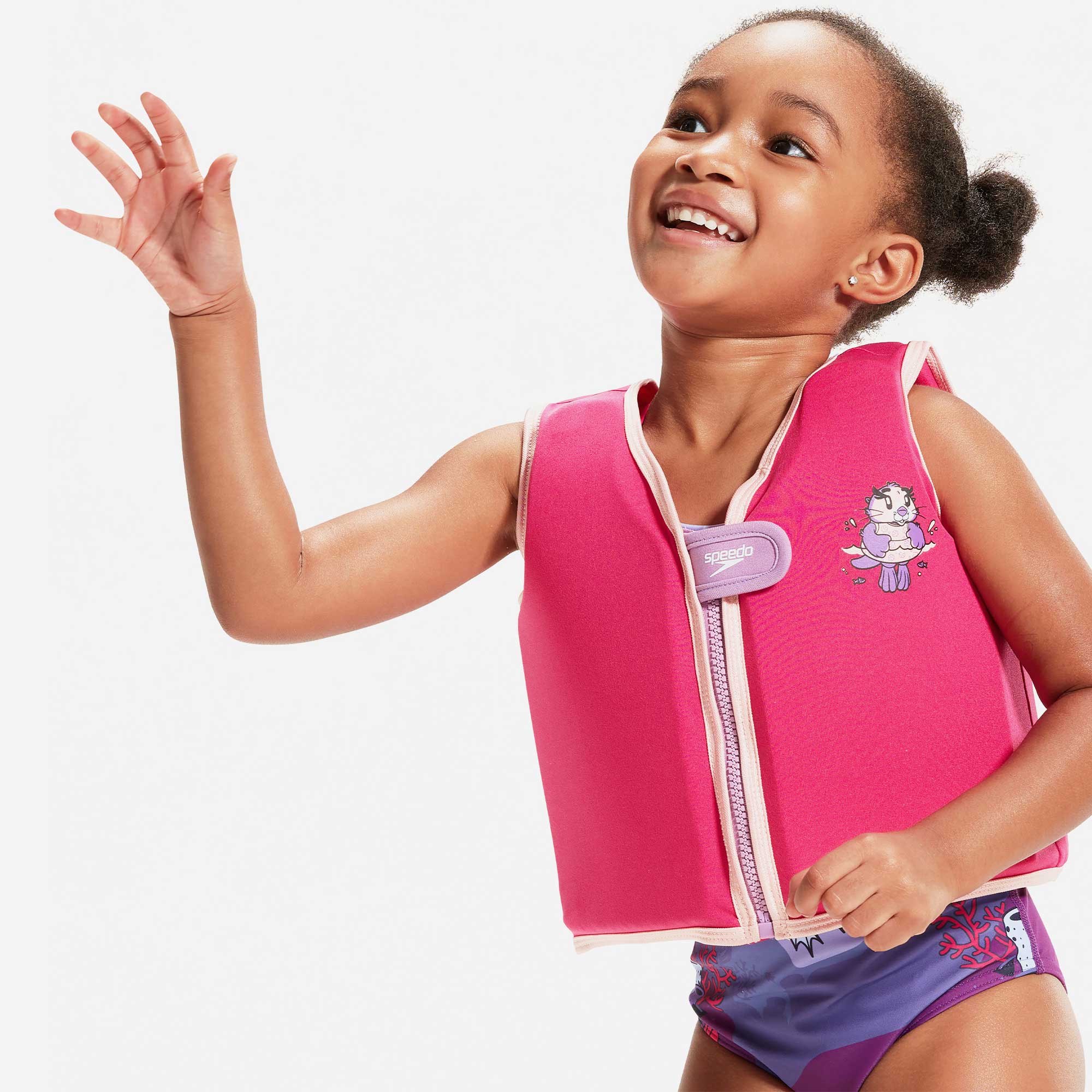 Áo Phao Trẻ Em Speedo Printed - Hồng - Supersports Vietnam