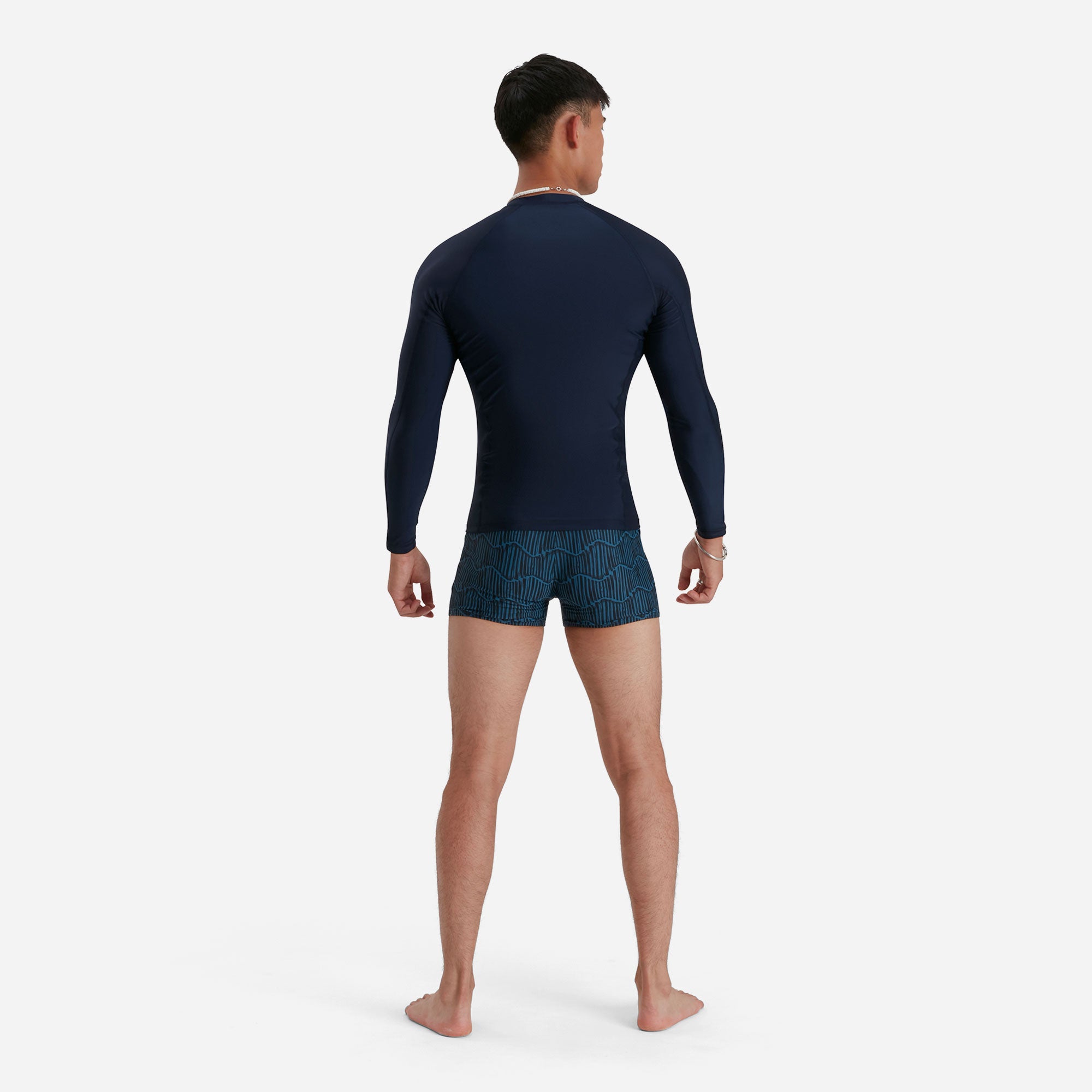 Áo Bơi Chống Nắng Nam Speedo Ls Sp Top Am Navy/White - Supersports Vietnam