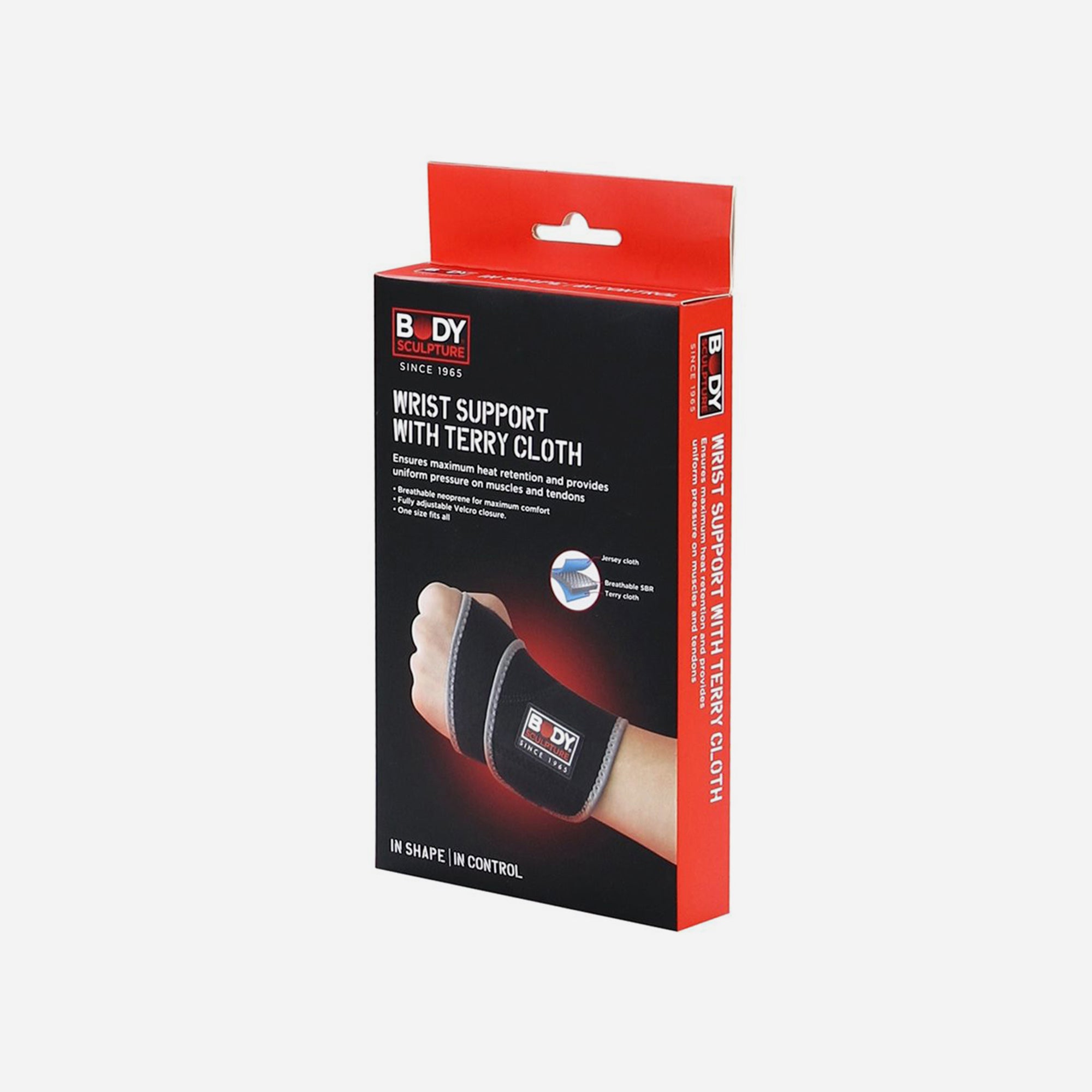 Dụng Cụ Hỗ Trợ Cổ Tay Body Sculpture Wrist Support Open Patella With Terry Cloth - Đen - Supersports Vietnam