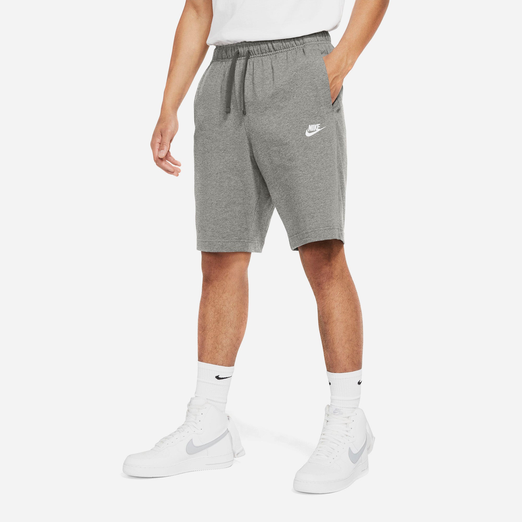 Quần Ngắn Thời Trang Nam Nike Sportswear Club Fleece Stretch - Xám - Supersports Vietnam