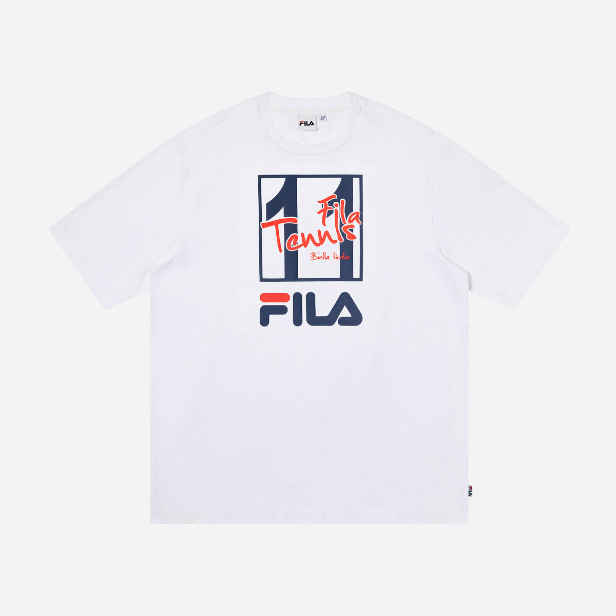 Fila white t store shirt with logo