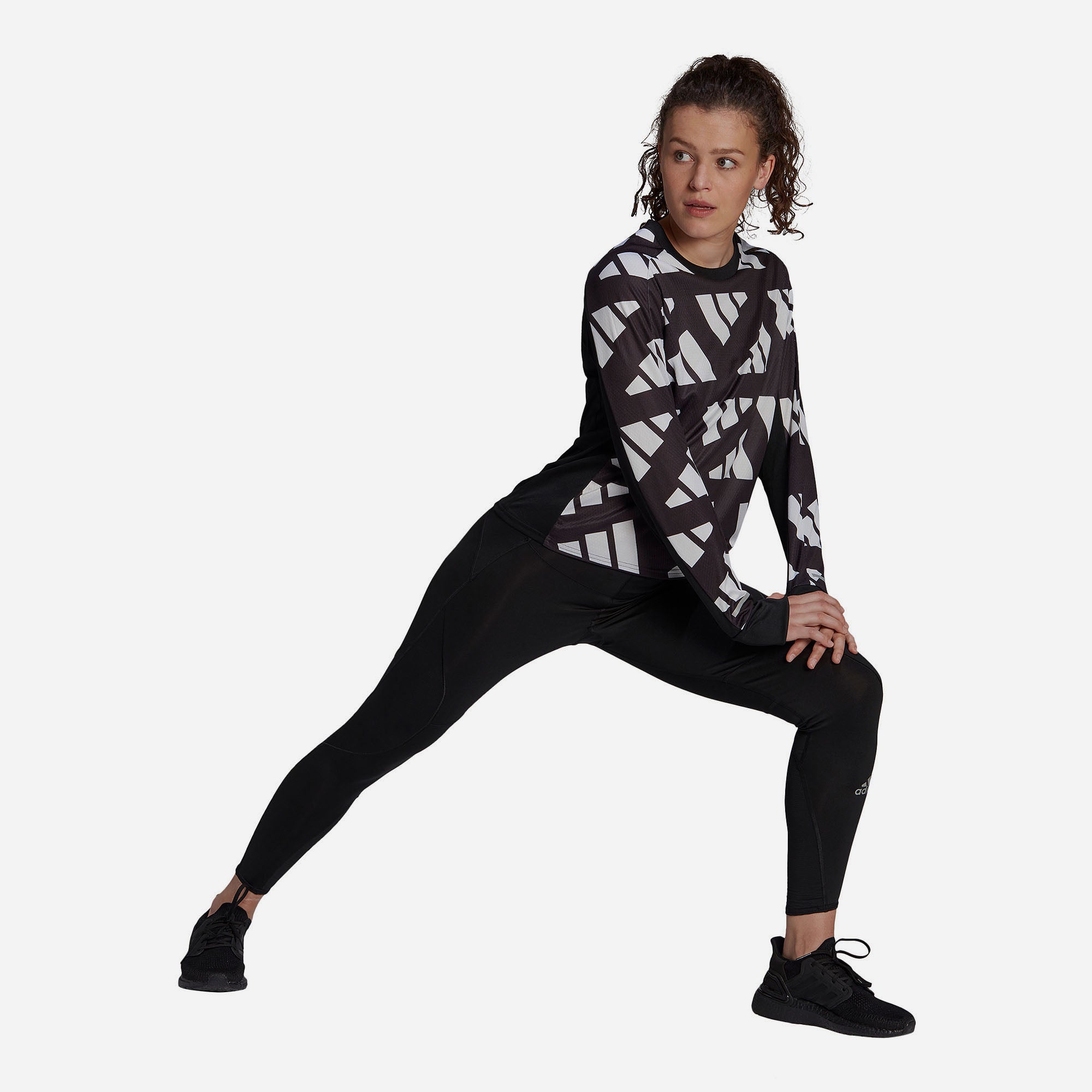 Quần Bó Thể Thao Nữ Adidas Fast Running Primeblue - Đen - Supersports Vietnam