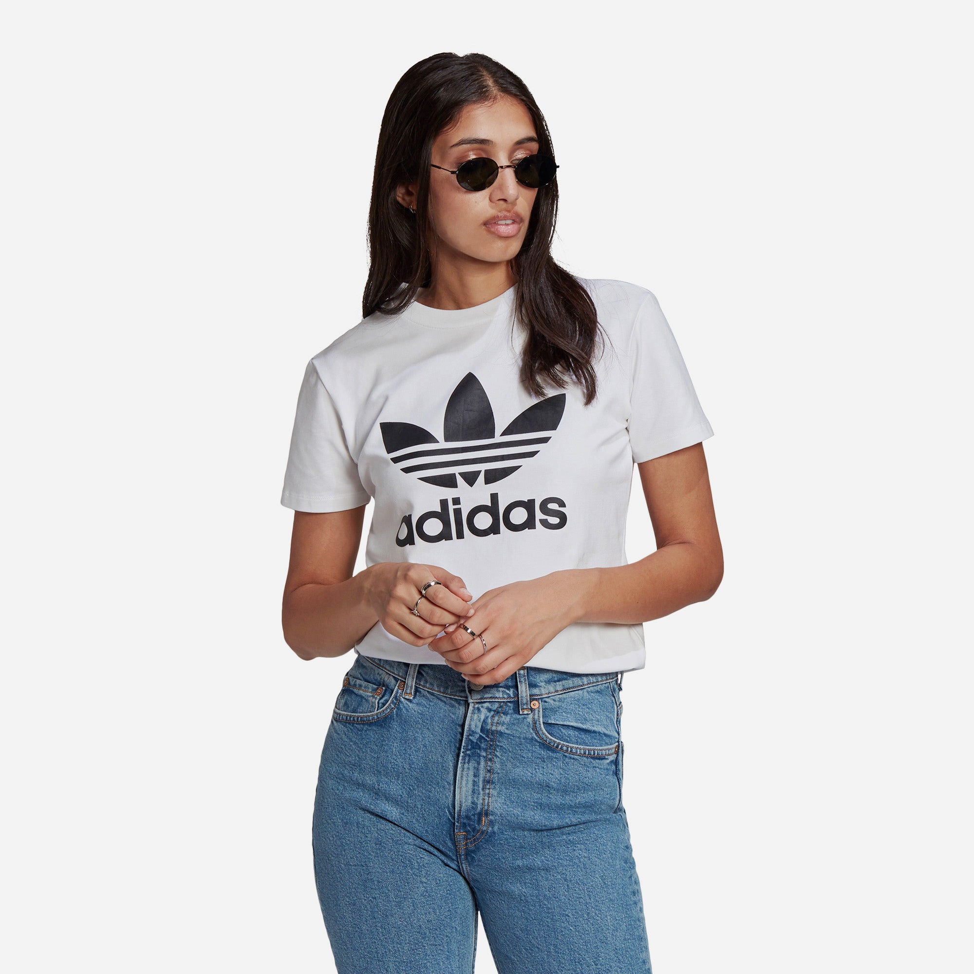 Áo Thun Nữ Adidas Trefoil - Trắng - Supersports Vietnam