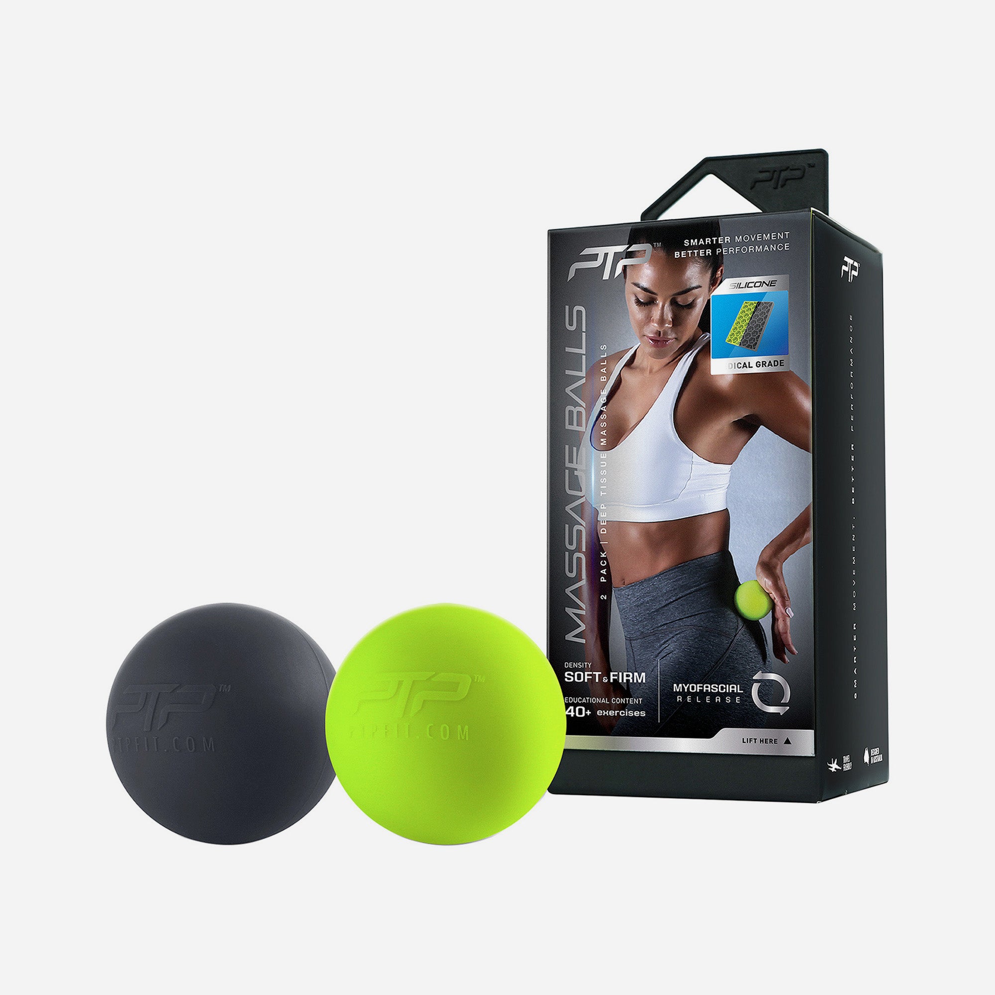 Bóng Mát Xa Phối Hợp Ptp Massage Balls Combination Black & Lime - Supersports Vietnam