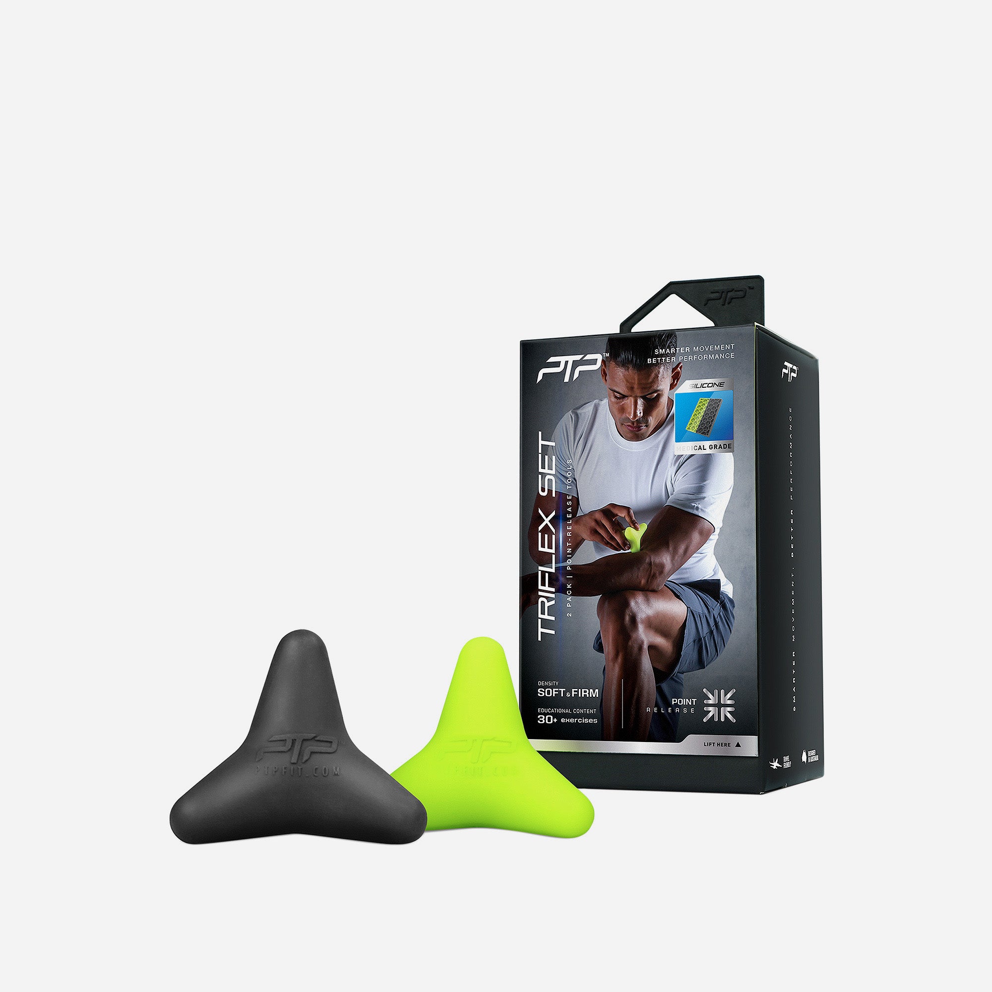 Tam Giác Đàn Hồi Phối Hợp Mát Xa Ptp Triflex Combination Black & Lime - Đen - Supersports Vietnam