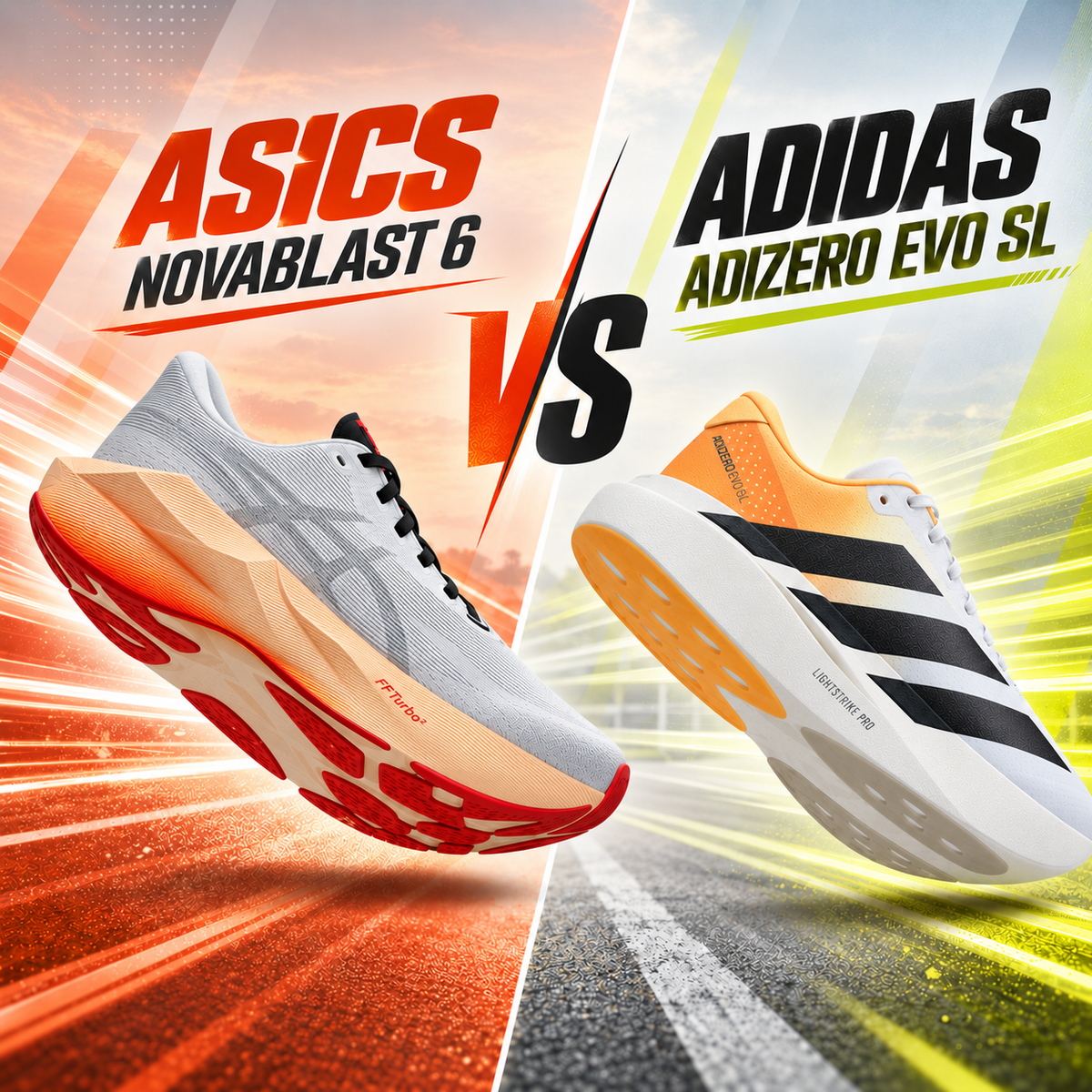 ASICS Novablast 6 vs adidas EVO SL: Giày Chạy Bộ Nào Phù Hợp Với Bạn?