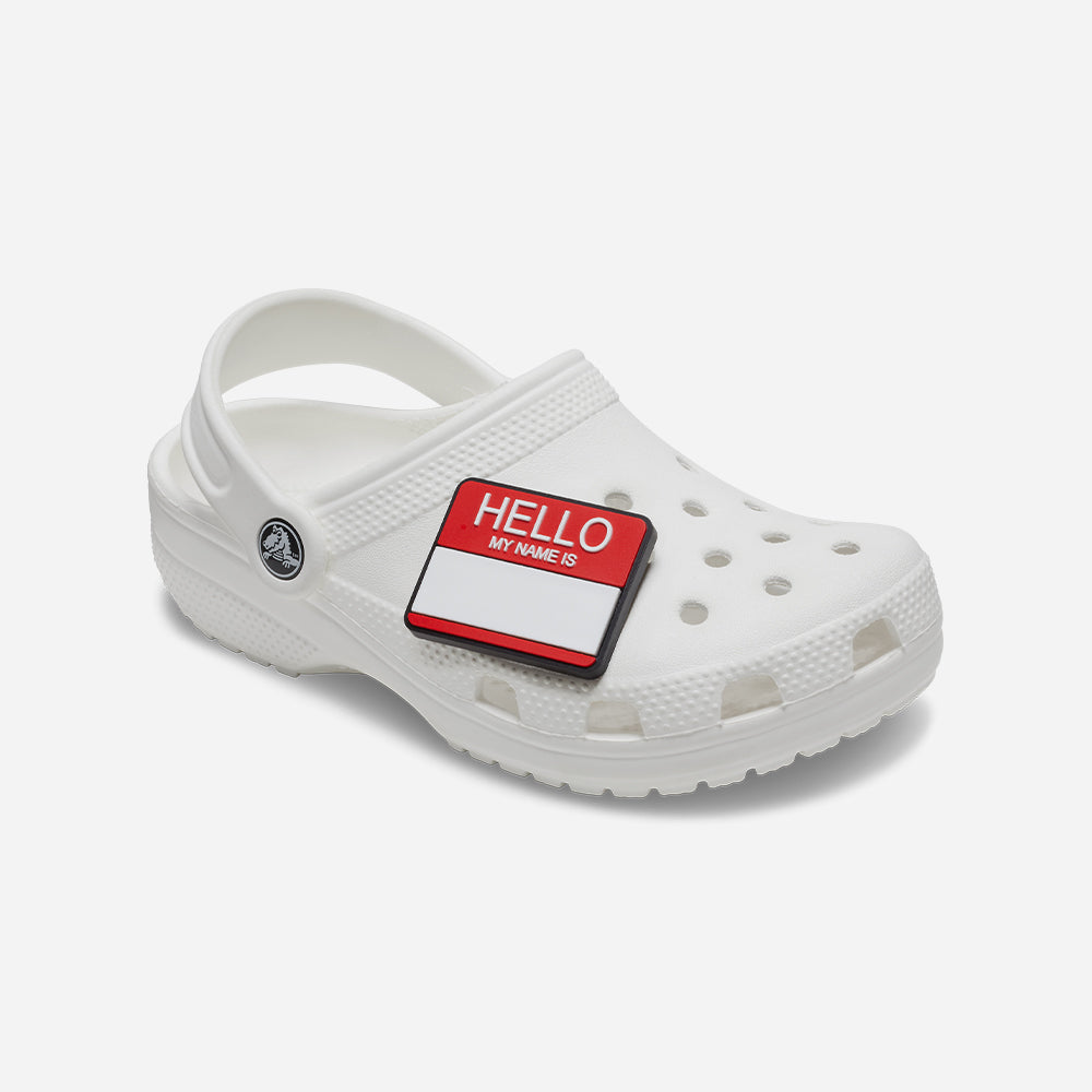 Phụ Kiện Jibbitz™ Charm Crocs Hello My Name Is - Đỏ - Supersports Vietnam