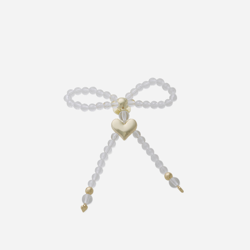 Phụ Kiện Jibbitz™ Crocs Beaded Bow With Gold Heart - Trắng - Supersports Vietnam
