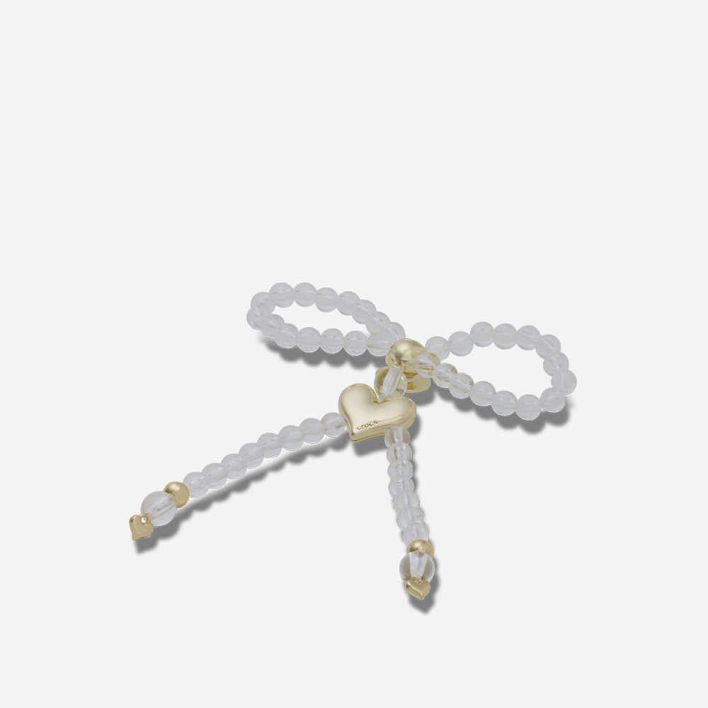 Phụ Kiện Jibbitz™ Crocs Beaded Bow With Gold Heart - Trắng - Supersports Vietnam