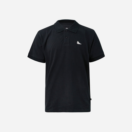 Men's Converse Shoe Patch Polo Shirt - Black