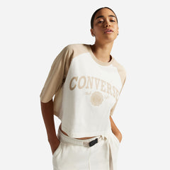 Women's Converse Retro Chuck Cropped T-Shirt - Beige