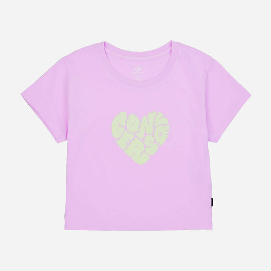 Women's Converse Colorful Heart T-Shirt - Pink