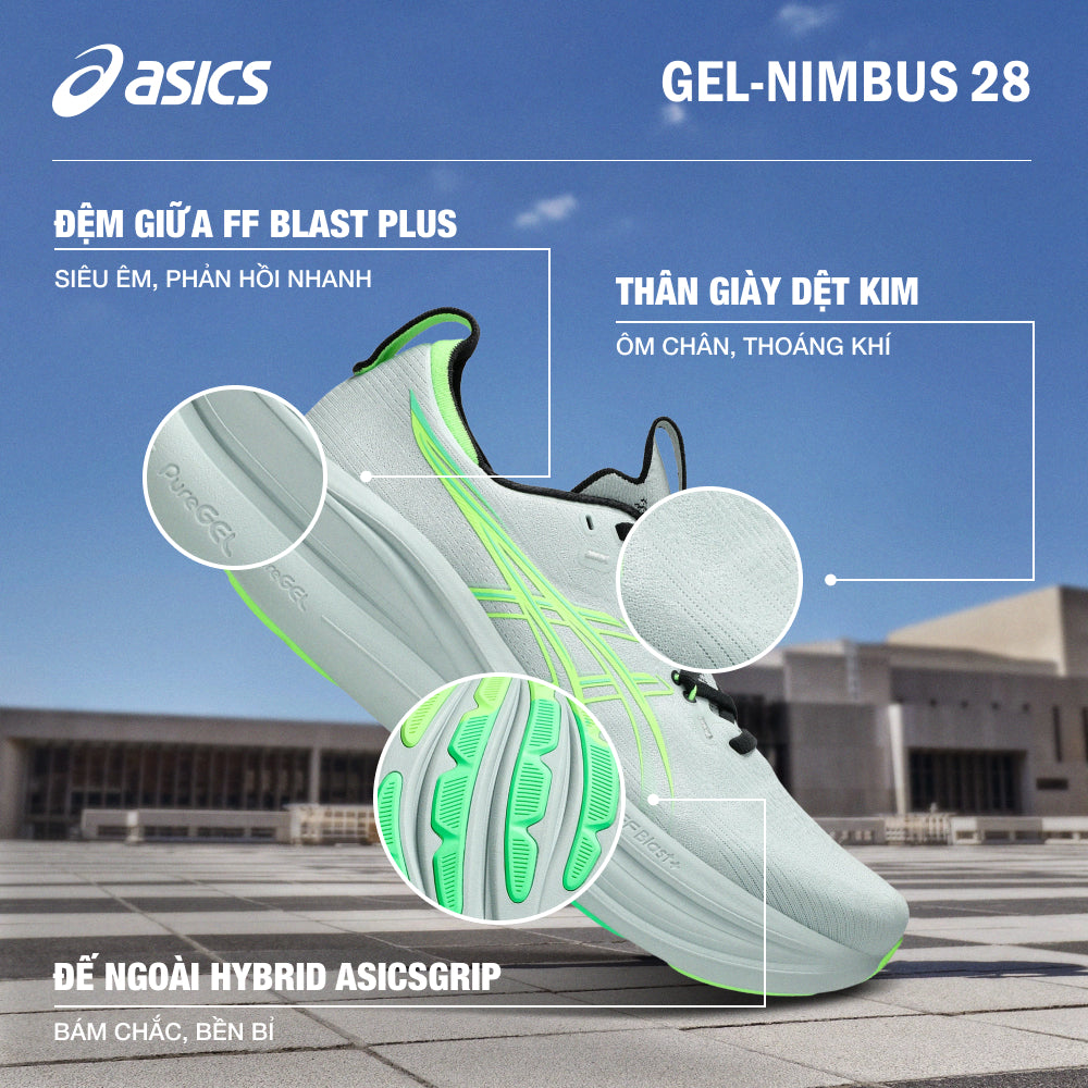 Giày Chạy Bộ Nam Asics Gel-Nimbus 28 - Xanh Mint - Supersports Vietnam