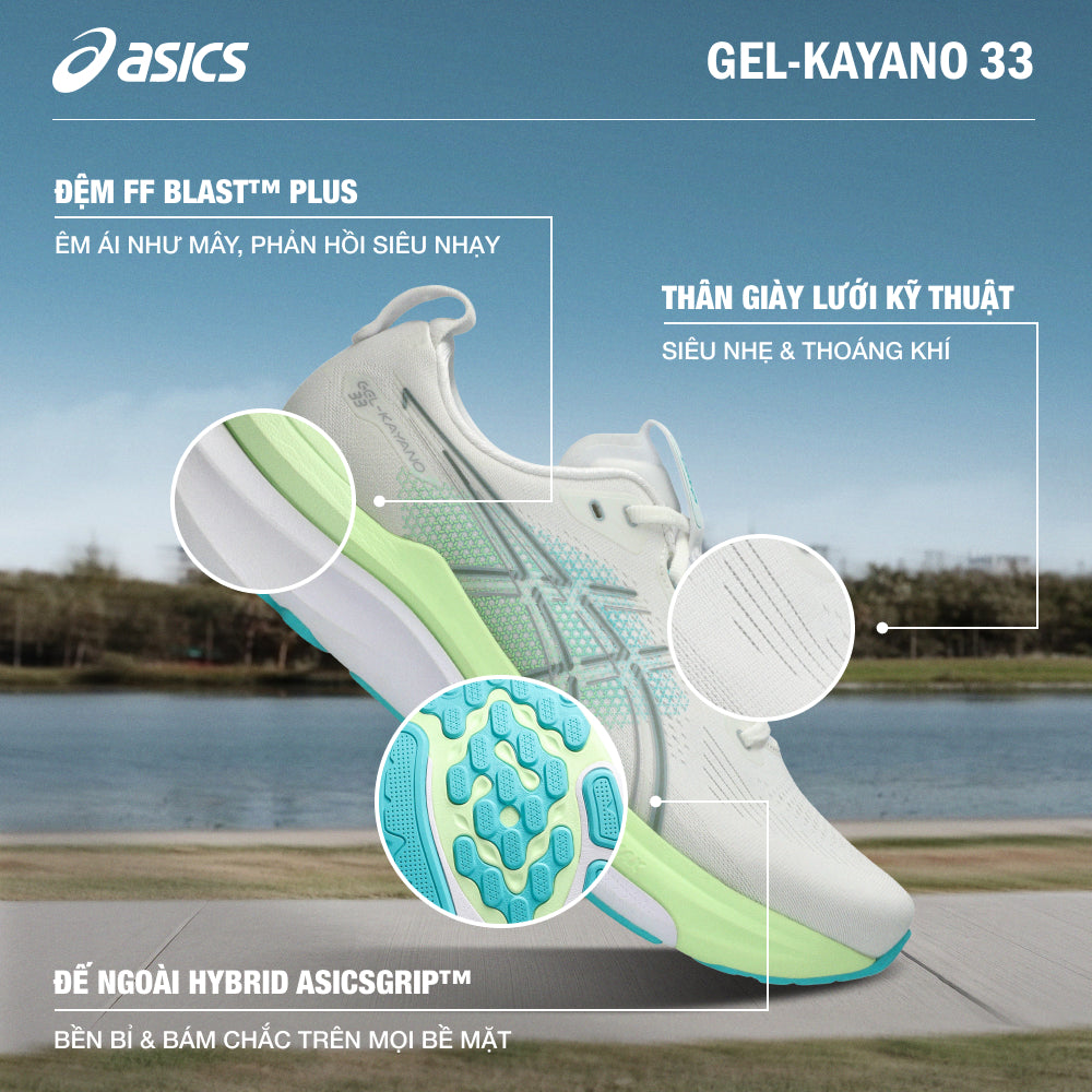 Giày Chạy Bộ Nam Asics Gel-Kayano 33 - Trắng - Supersports Vietnam