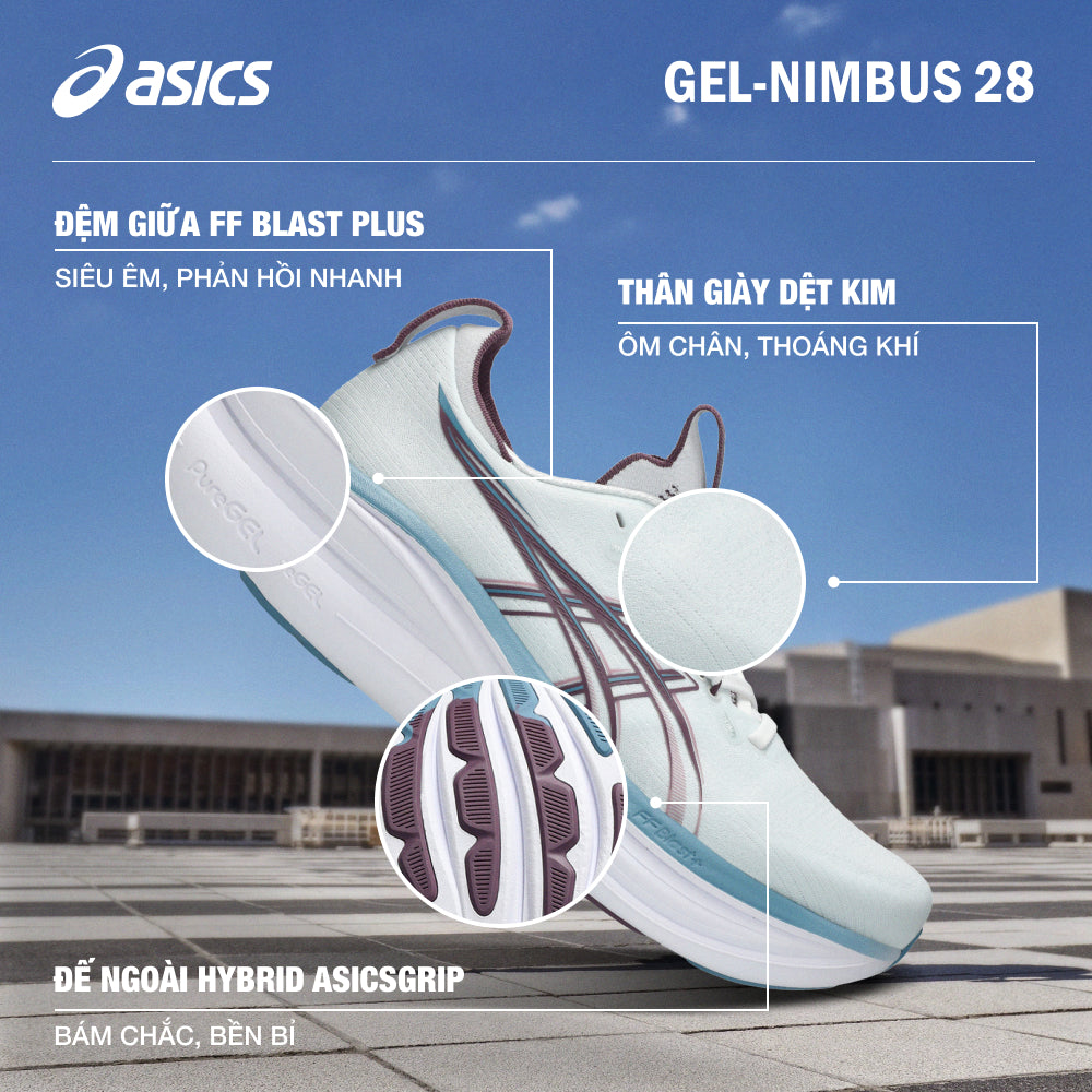 Giày Chạy Bộ Nữ Asics Gel-Nimbus 28 - Xanh Mint - Supersports Vietnam