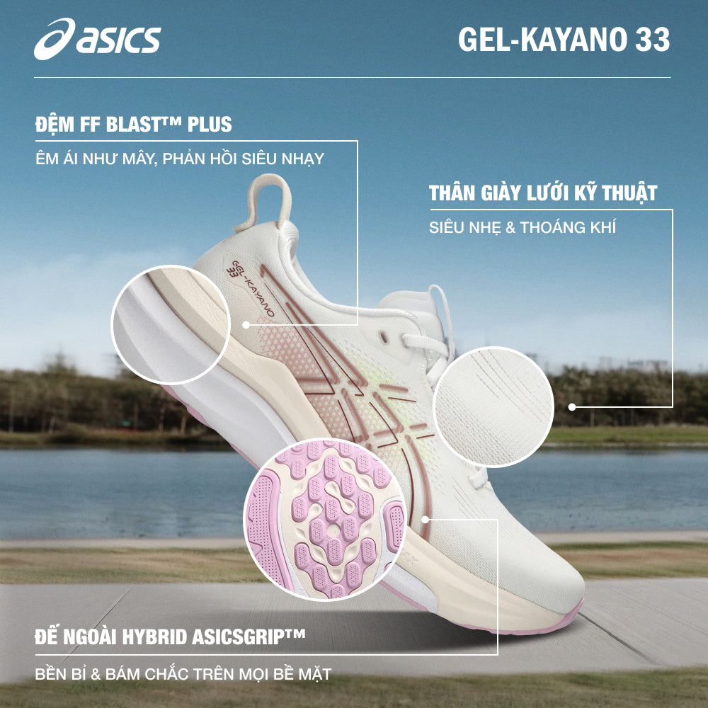 Giày Chạy Bộ Nữ Asics Gel-Kayano 33 - Trắng - Supersports Vietnam