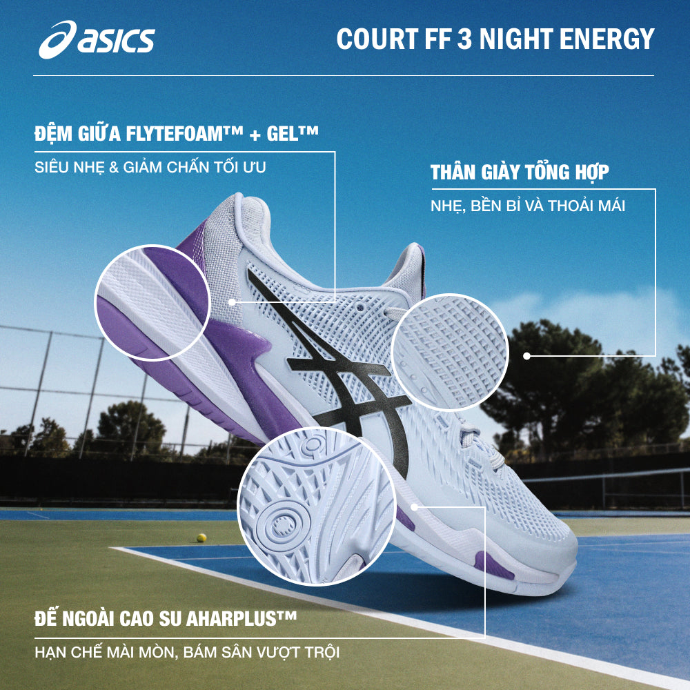 Giày Tennis Nữ Asics Court FF 3 Night Energy - Xanh Dương - Supersports Vietnam