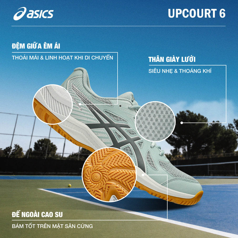 Giày Tennis Nam Asics Upcourt 6 - Xanh Mint - Supersports Vietnam
