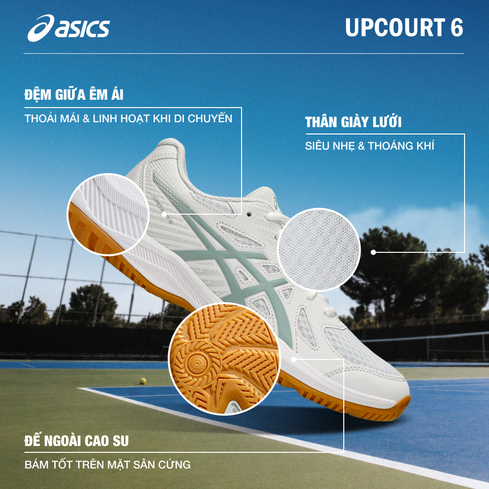 Giày Tennis Nữ Asics Upcourt 6 - Trắng - Supersports Vietnam