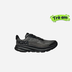 Giày Chạy Bộ Trẻ Em HOKA Clifton 9 Youth - Đen