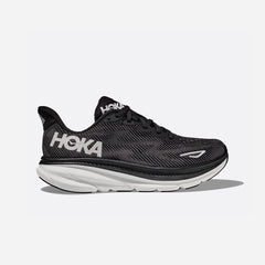 Men's Hoka Clifton 9 Wide Running Shoes - Black