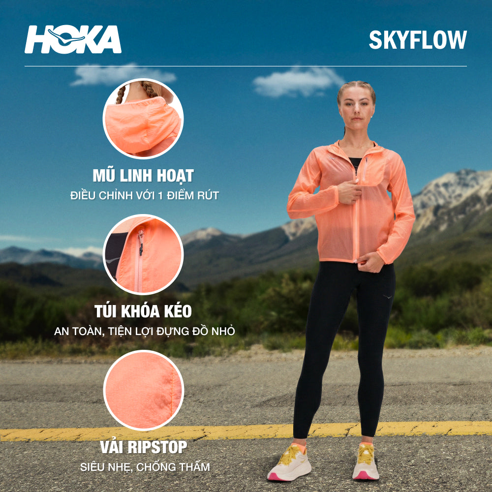 Áo Khoác Nữ HOKA Skyflow - Cam San Hô - Supersports Vietnam