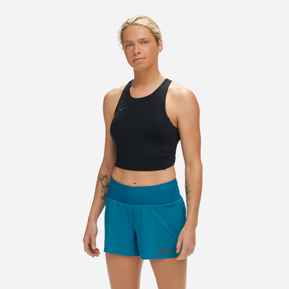 Women's Hoka Elaro Crop Light Support Bra - Black