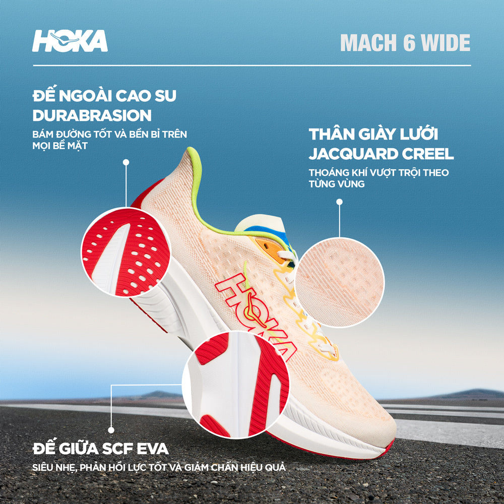 Giày Chạy Bộ Nam HOKA Mach 6 Wide - Nhiều Màu - Supersports Vietnam
