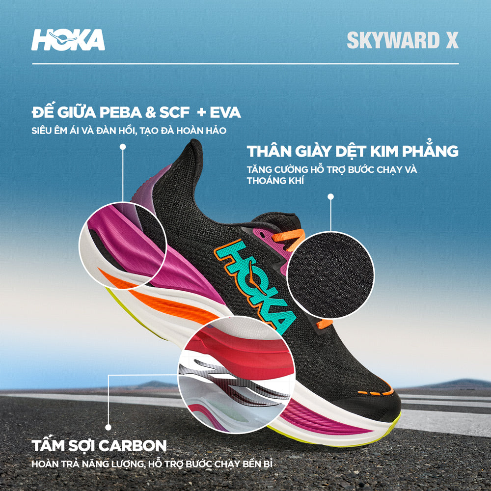 Giày Chạy Bộ Nam HOKA Skyward X - Đen - Supersports Vietnam