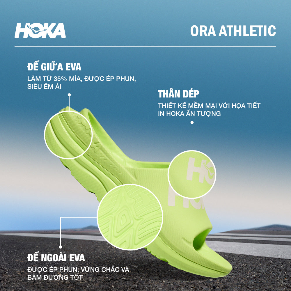 Dép Quai Ngang Unisex HOKA Ora Athletic - Vàng Chanh - Supersports Vietnam