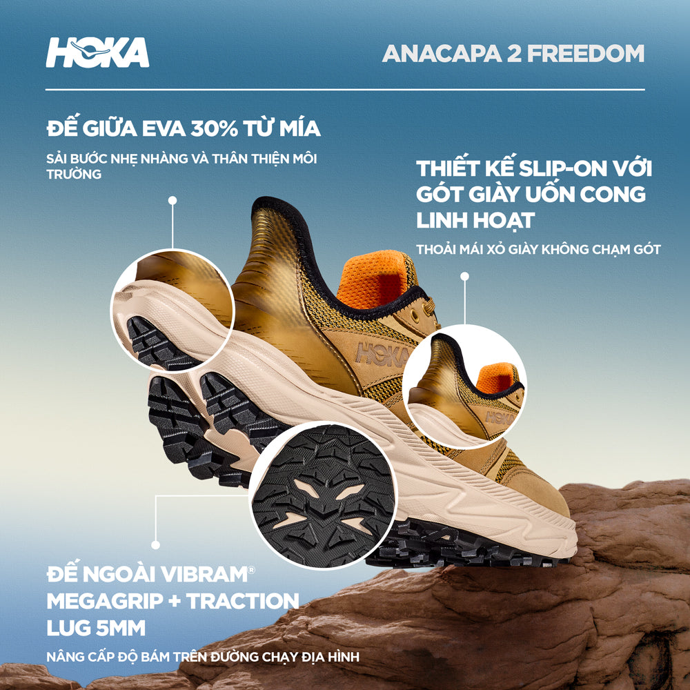 Giày Leo Núi Nam HOKA Anacapa 2 Freedom - Nâu - Supersports Vietnam