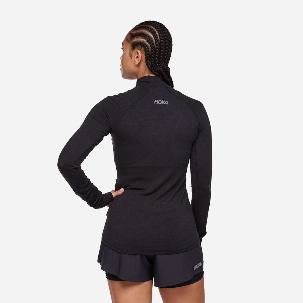 Áo Tay Dài Bó Cơ Nữ HOKA Basezip Long - Đen - Supersports Vietnam