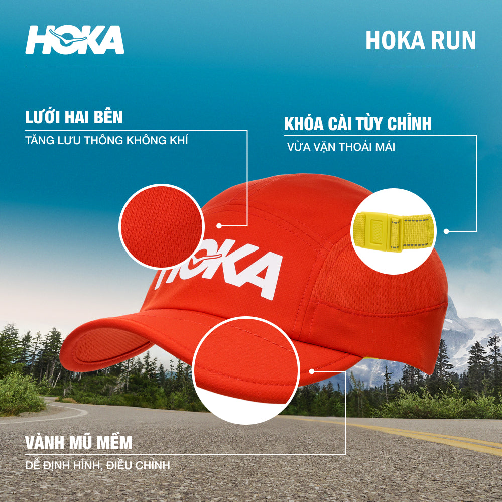 Mũ Lưỡi Trai HOKA Run - Đỏ - Supersports Vietnam
